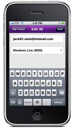 Windows Live en Yahoo Messenger para iphone