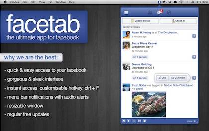 FaceTab, pestaña de Facebook en Mac