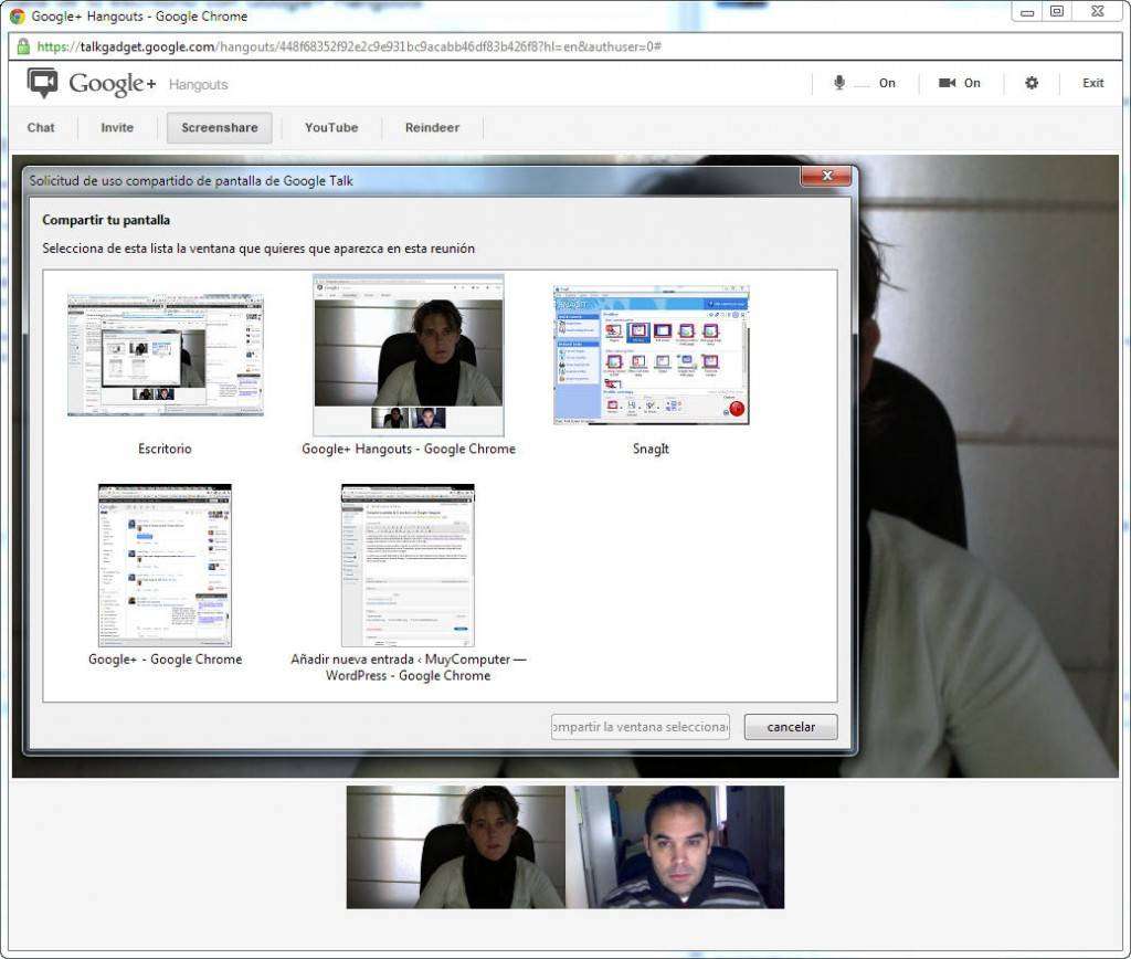 Hangouts-compartir pantalla