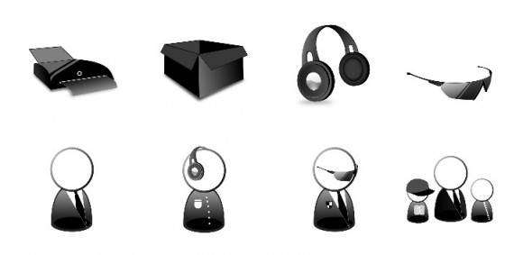 conjunto elegante de iconos negros
