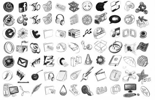 iconos en blanco y negro