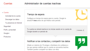 google-cuentas inactivas